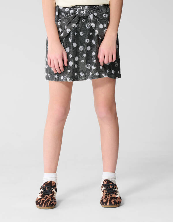 Polkadot Sequin Rok Zwart SHOEBY GIRLS