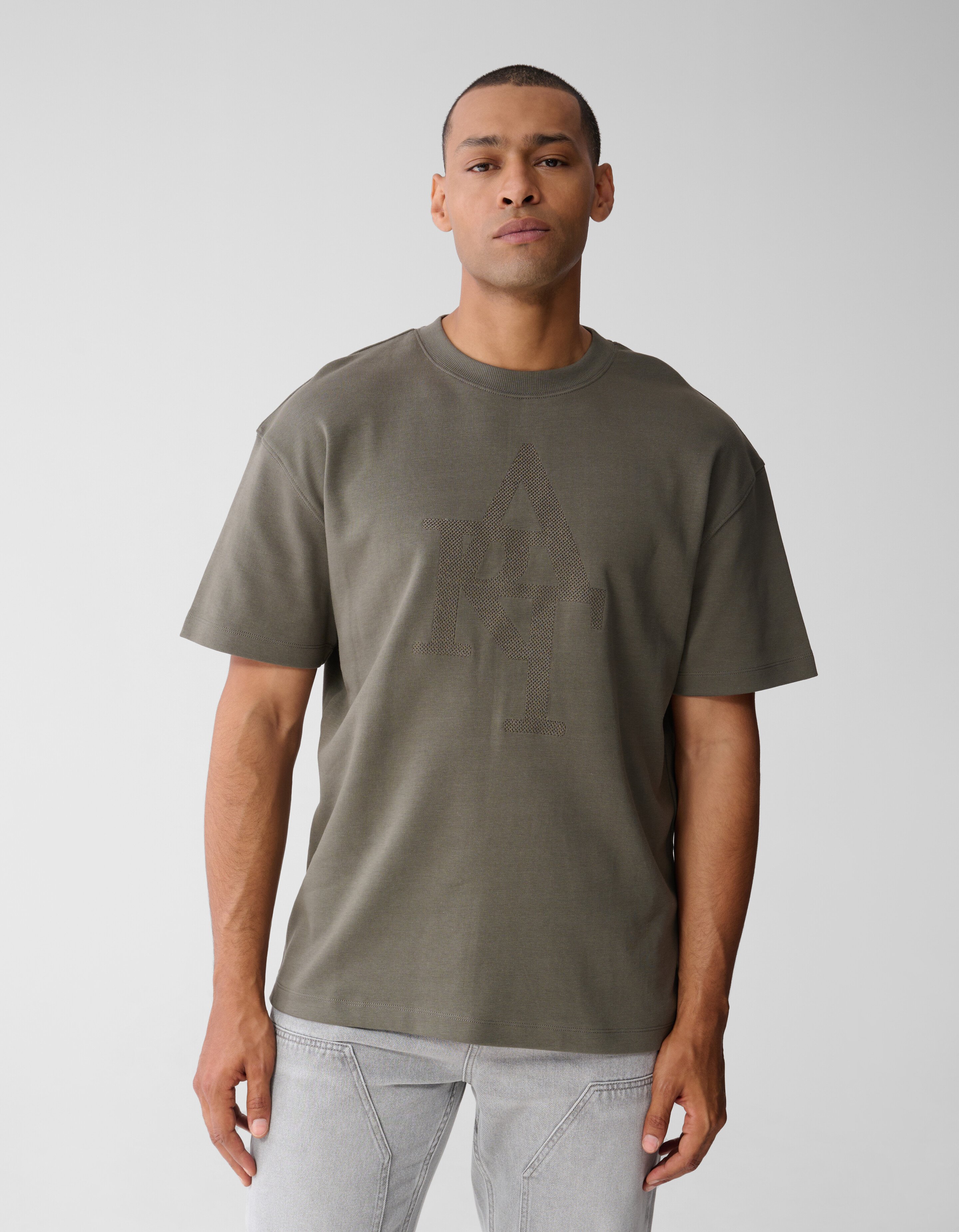 Embroidery Artwork T-shirt Donkergroen SHOEBY MEN