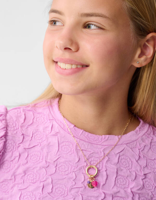 Flower Structuur Longsleeve Top Roze SHOEBY GIRLS