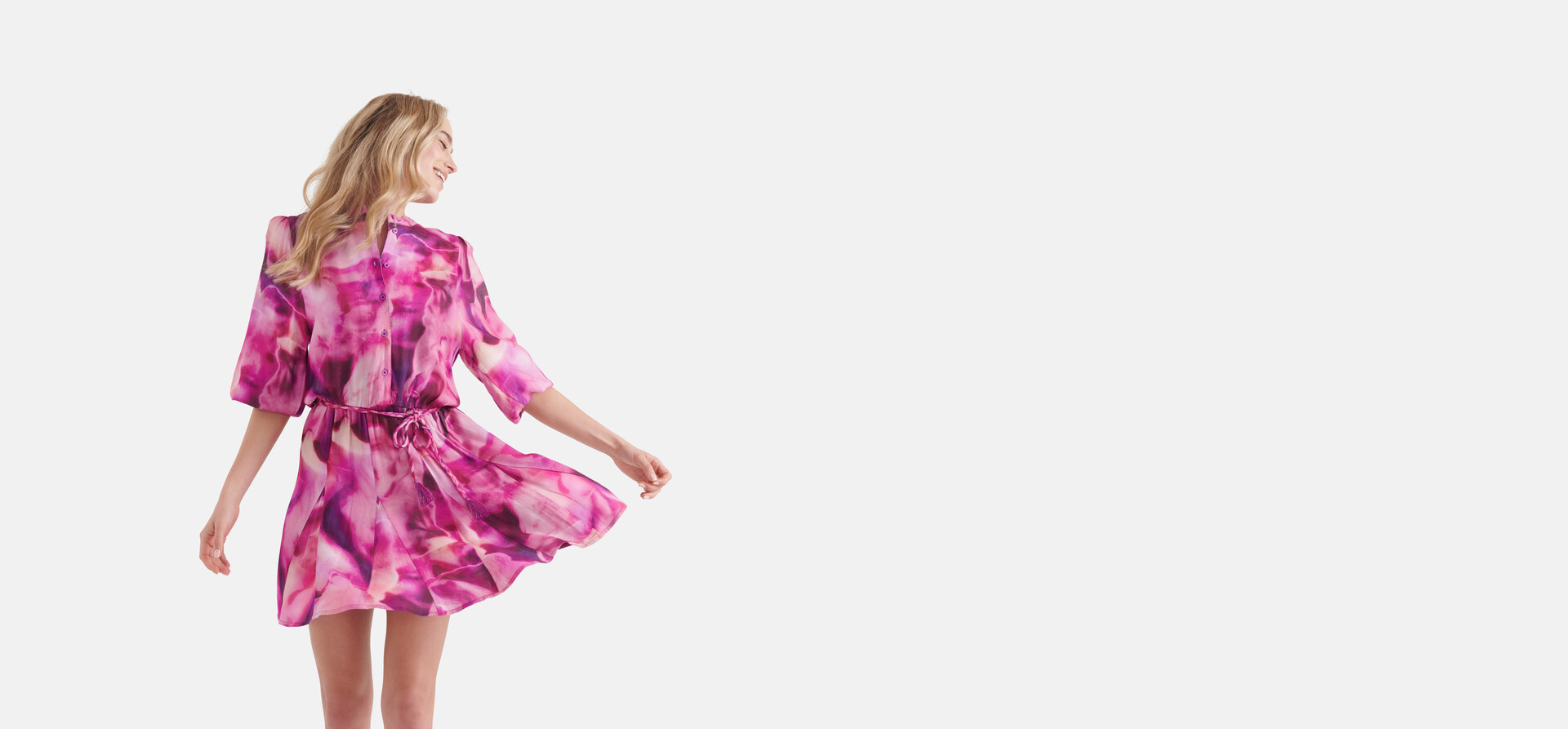 Tie Dye Print Jurk Roze By Nicolette SHOEBY WOMEN