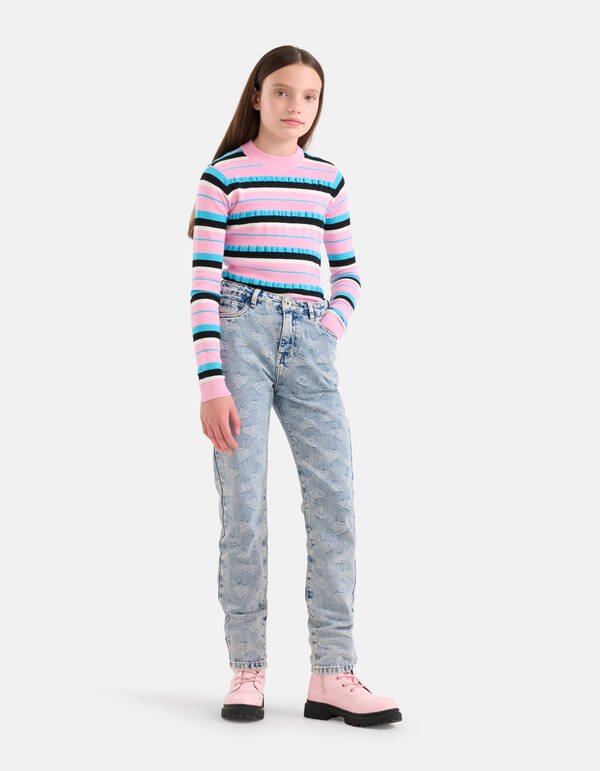 Jacquard Tapered Jeans Bleached SHOEBY GIRLS