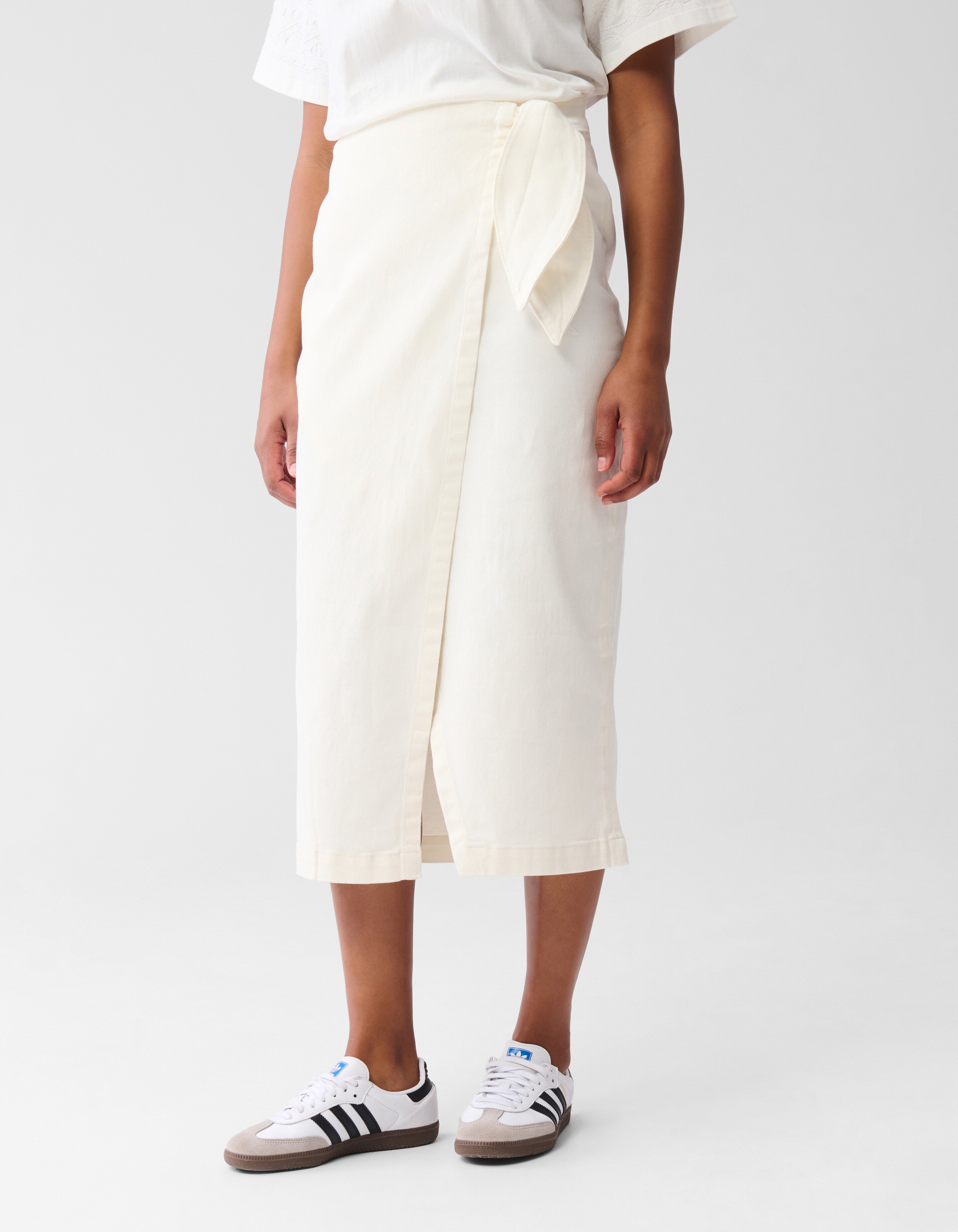 Denim Midi Rok Gebroken Wit By Fred SHOEBY WOMEN