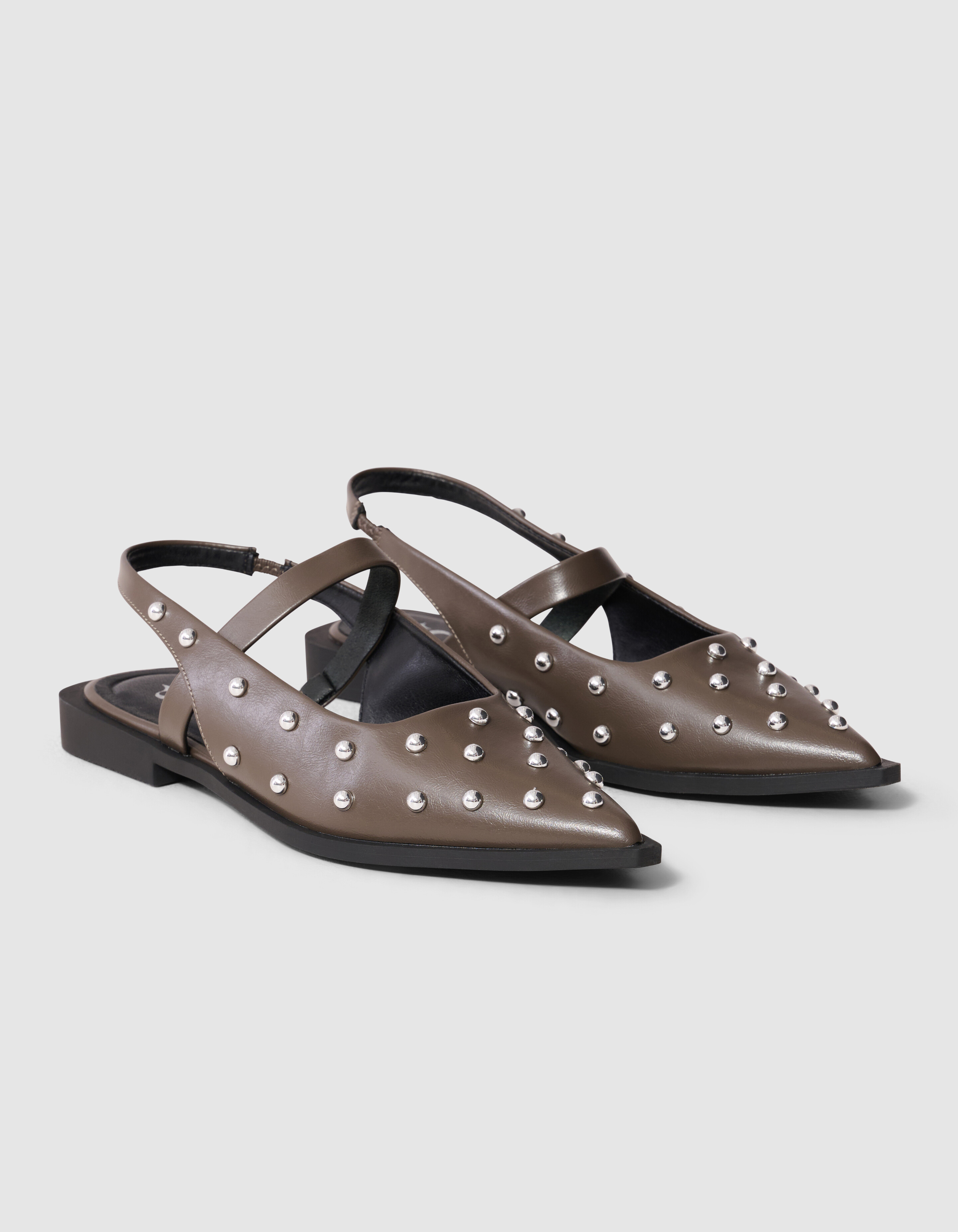 Studs Slingback Donkergrijs SHOEBY SHOES