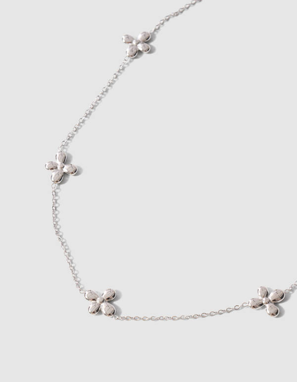 Small Flower Ketting Zilver SHOEBY ACCESSOIRES