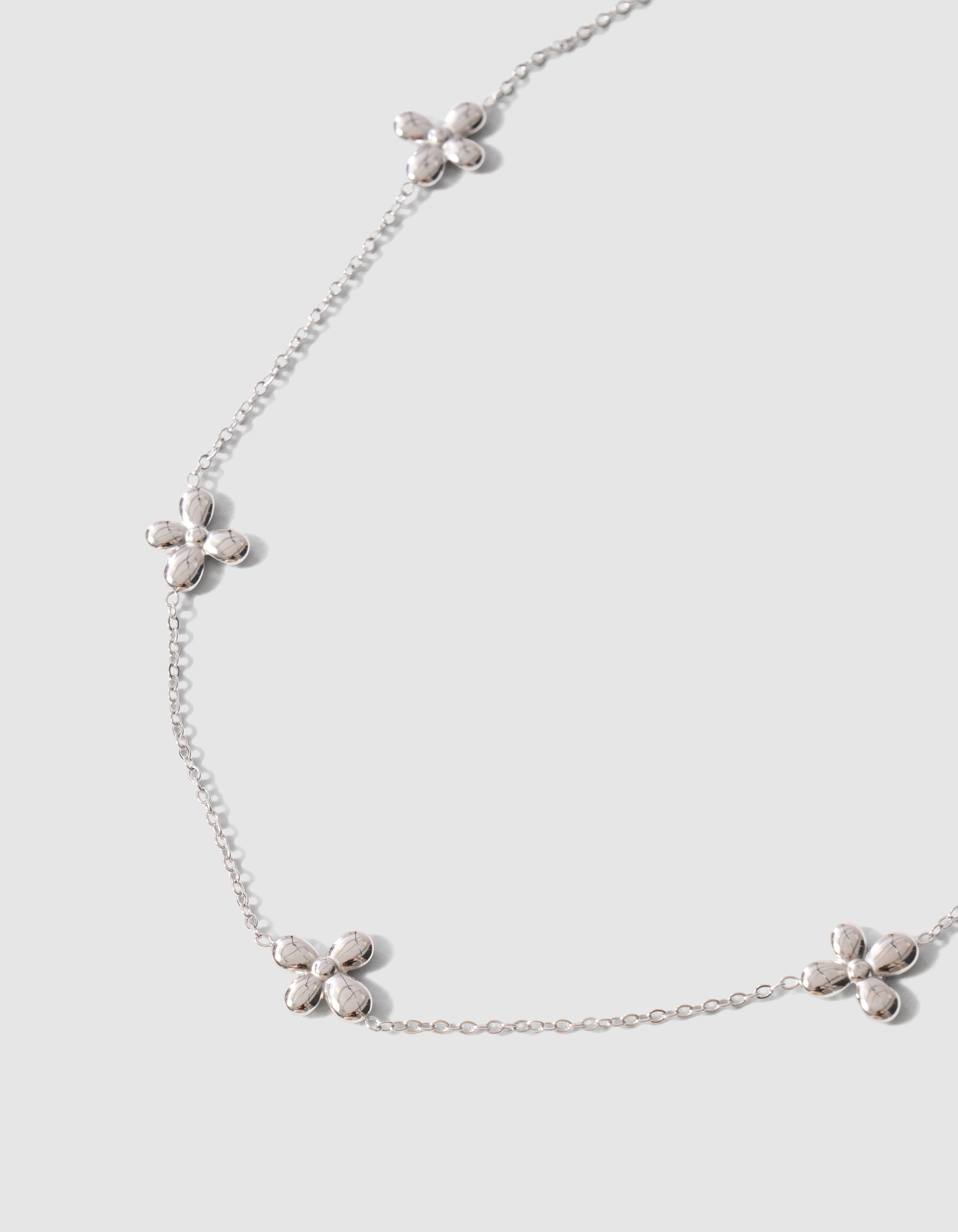Small Flower Ketting Zilver SHOEBY ACCESSOIRES