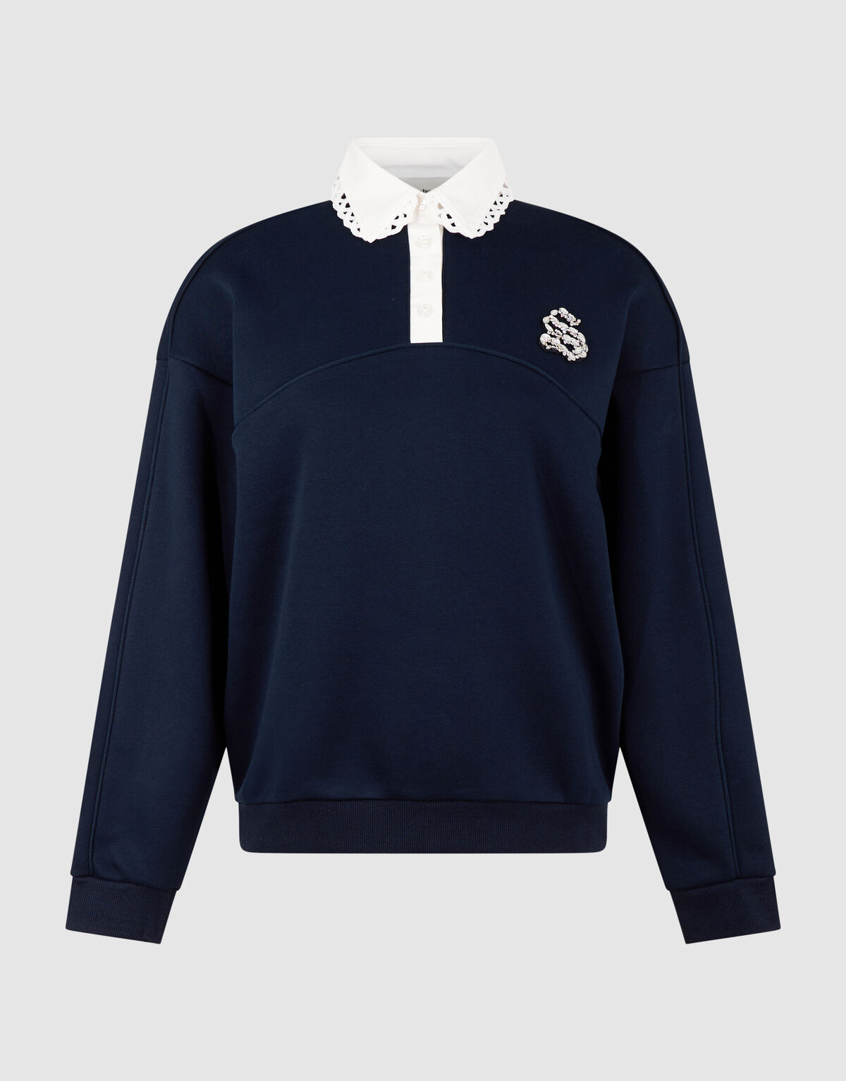 Sporty Polo Sweater Donkerblauw SHOEBY WOMEN
