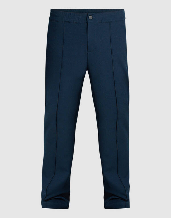 Twill Pintuck Broek Donkerblauw SHOEBY MEN