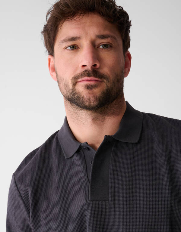 Waffle Polo Donkergrijs SHOEBY MEN