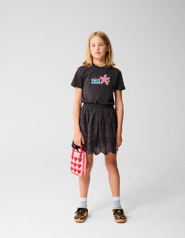 Embroidery Rok Zwart SHOEBY GIRLS