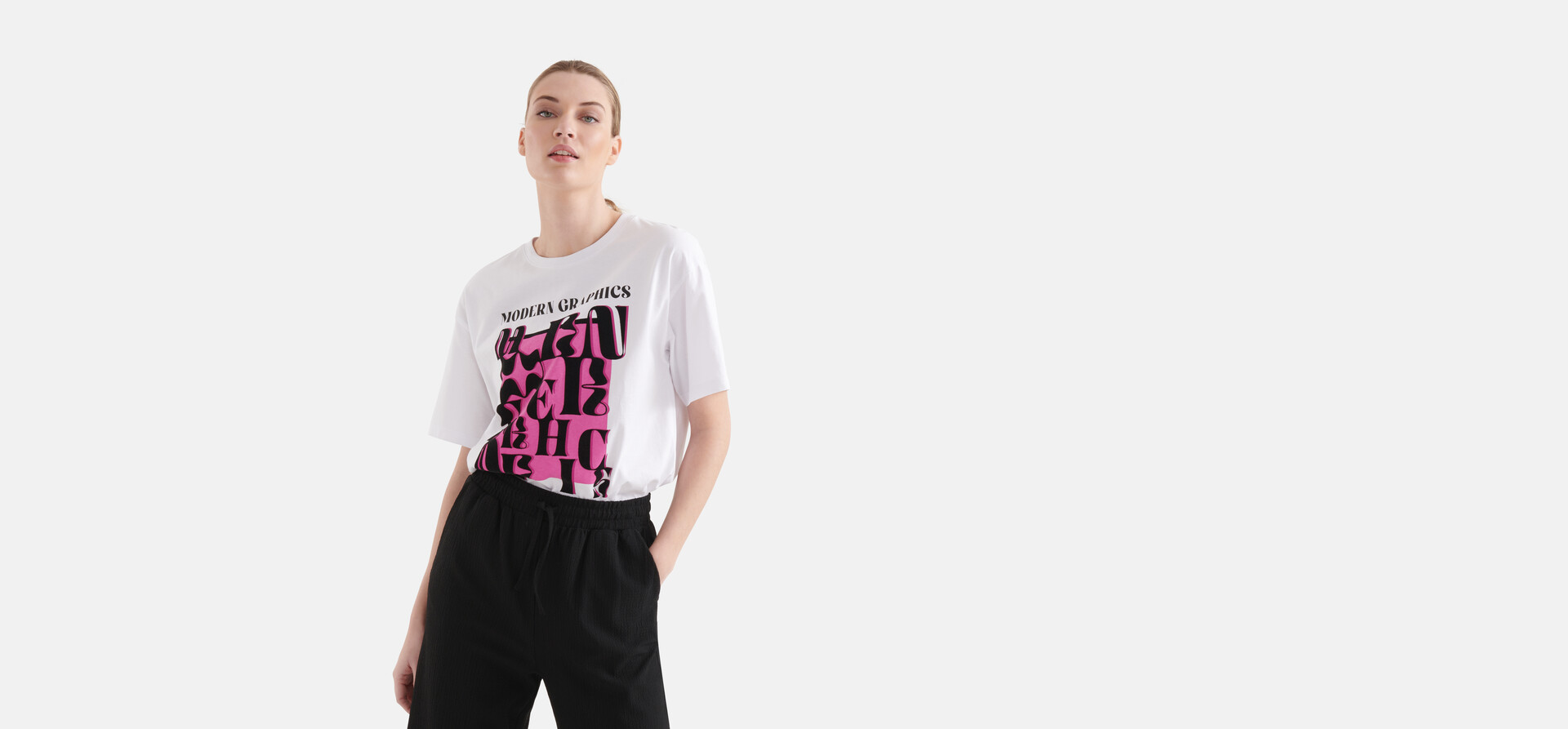 Grafisch Artwork T-shirt Wit SHOEBY WOMEN