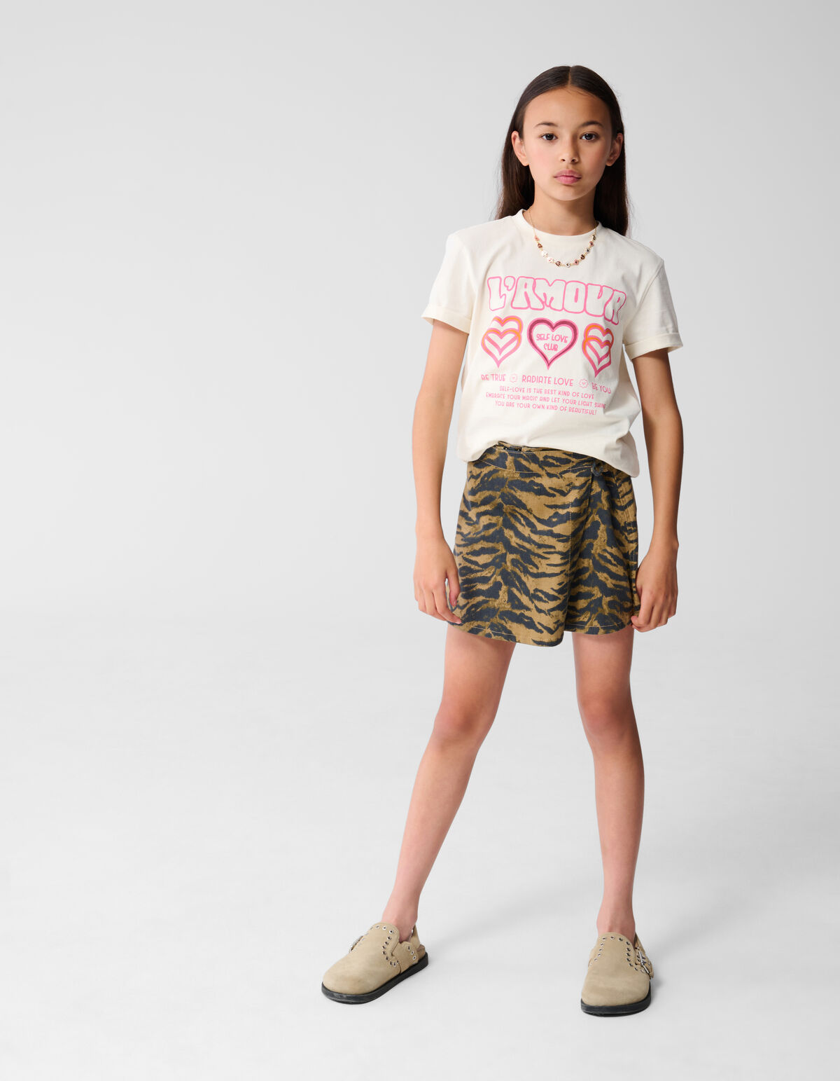 L'amour Artwork T-shirt Gebroken Wit SHOEBY GIRLS
