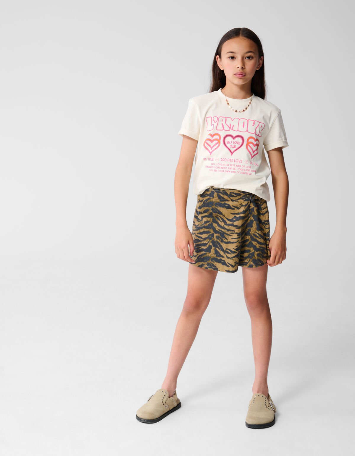 L'amour Artwork T-shirt Gebroken Wit SHOEBY GIRLS
