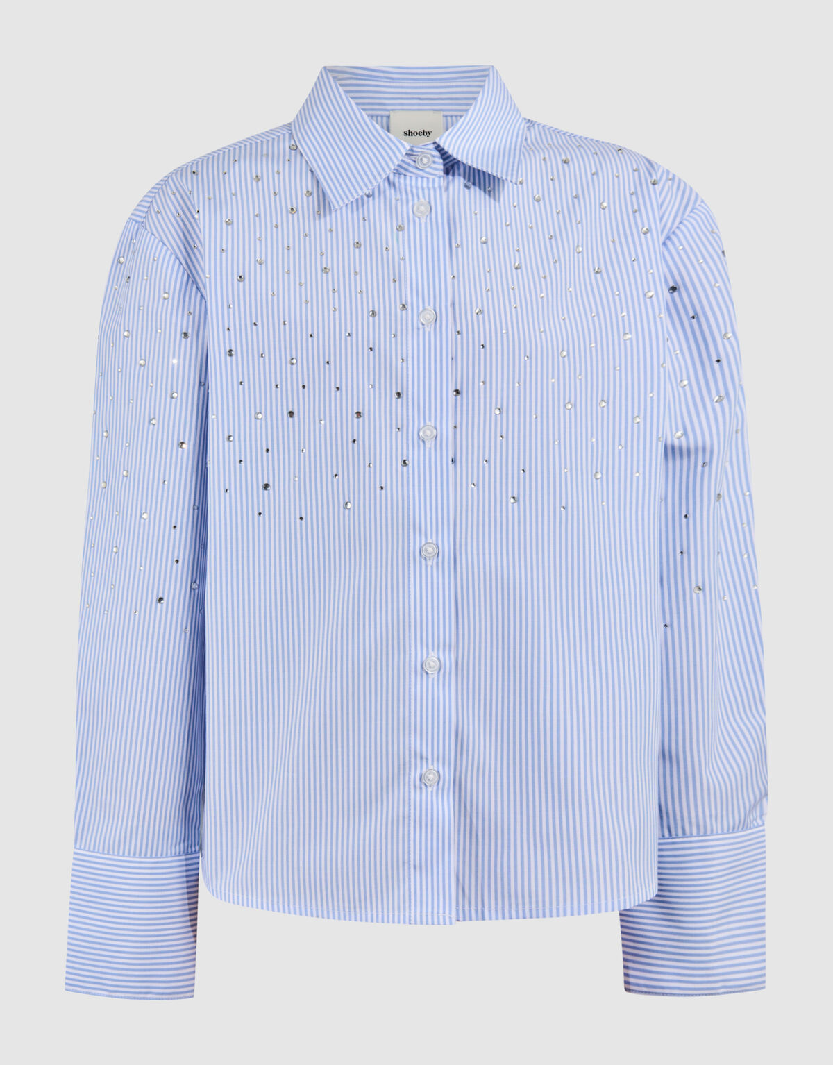 Pinstripe Strass Blouse Lichtblauw SHOEBY GIRLS
