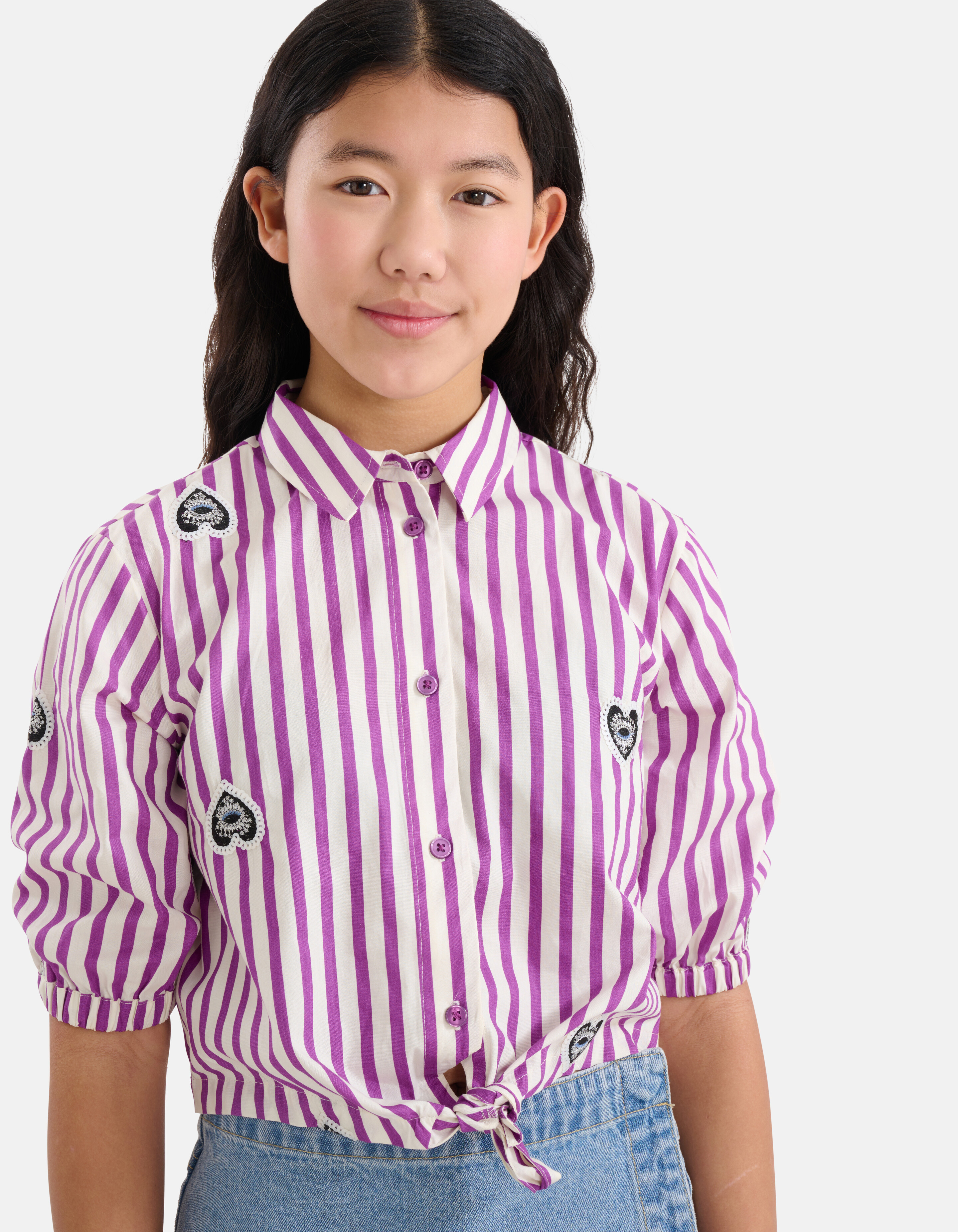 Pinstripe Sequin Blouse Roze SHOEBY GIRLS