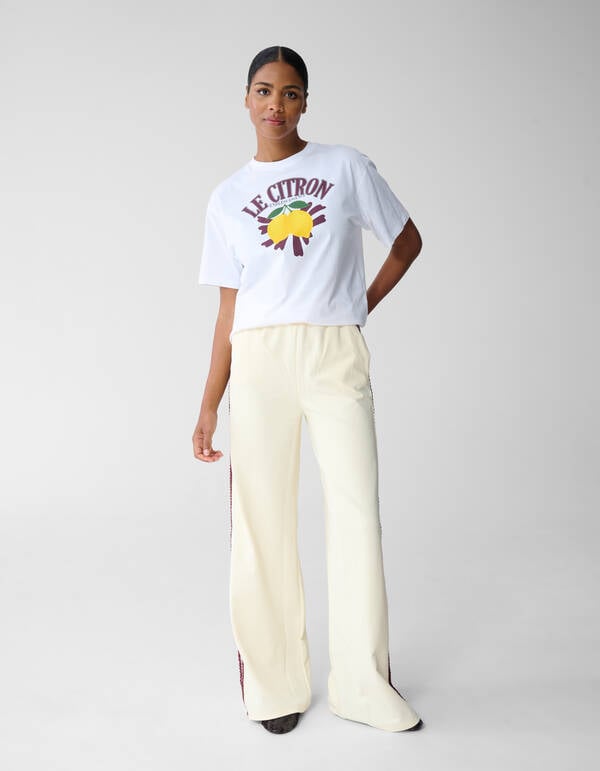 Oversized Le Citron Artwork T-shirt Wit SHOEBY WOMEN