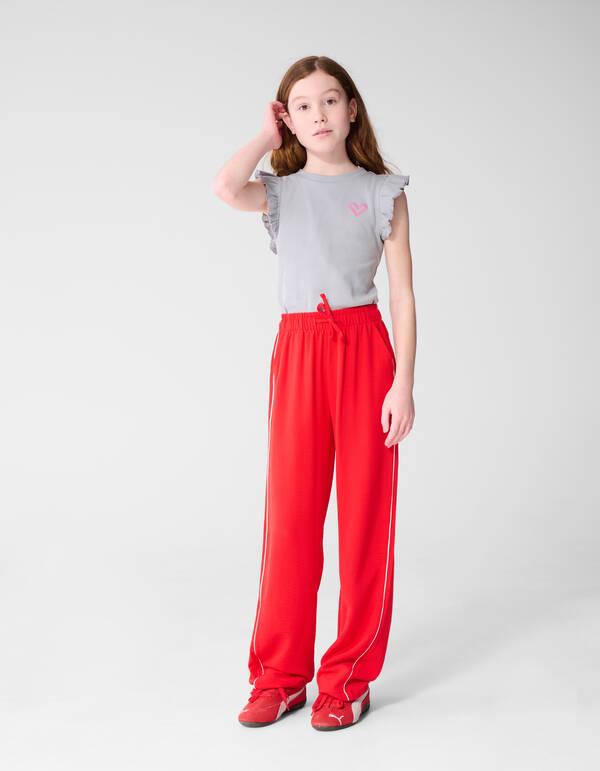 Ruffle Heart Top Lichtgrijs SHOEBY GIRLS