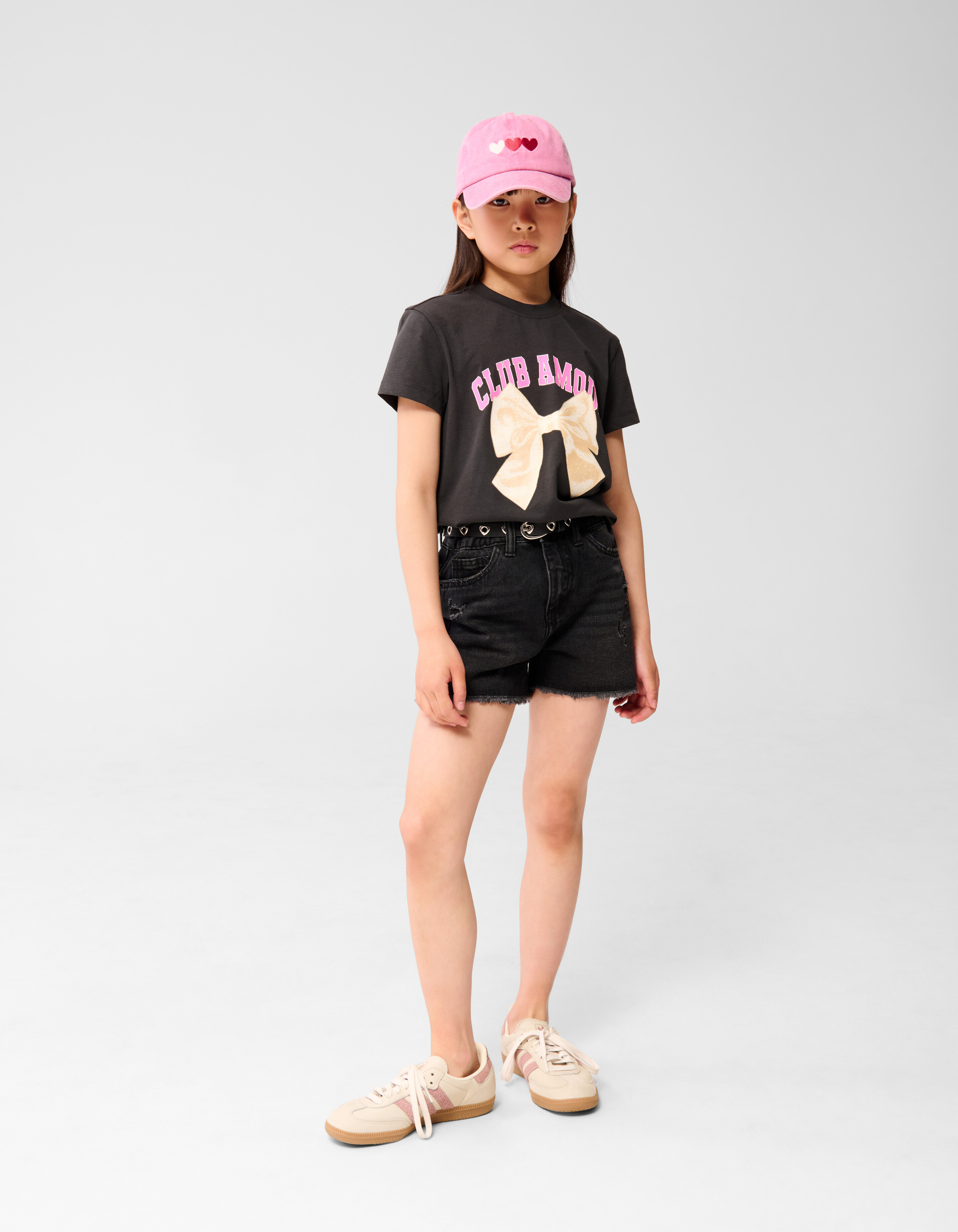 Club Amour T-shirt Donkergrijs SHOEBY GIRLS