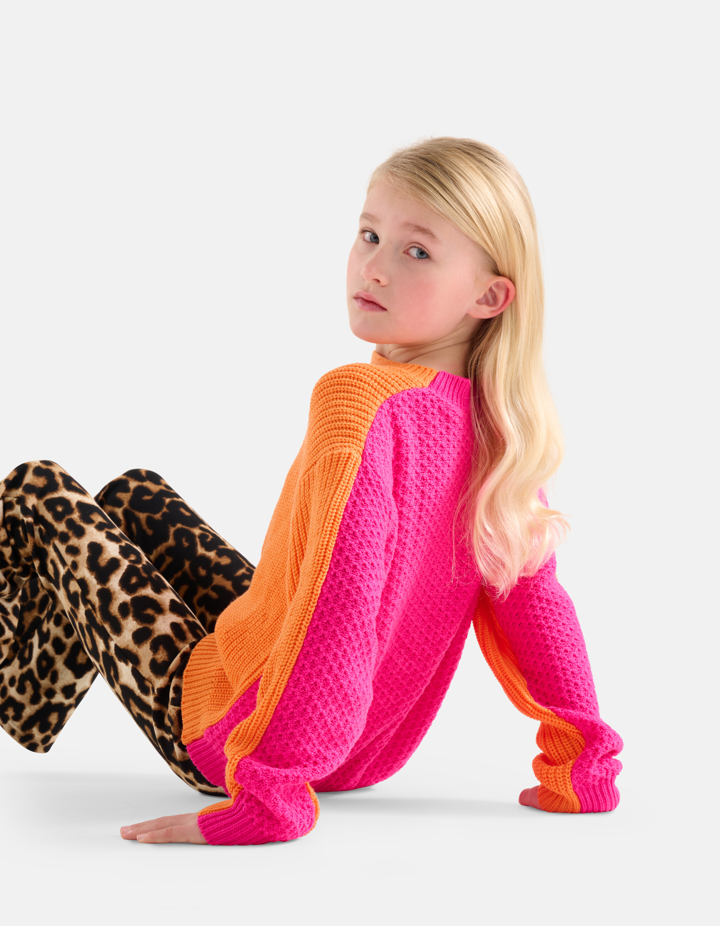Colorblock Trui Oranje SHOEBY GIRLS