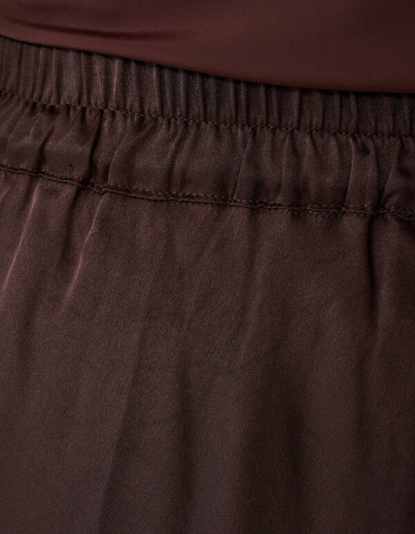 Satijnen Maxi Rok Donkerbruin SHOEBY WOMEN