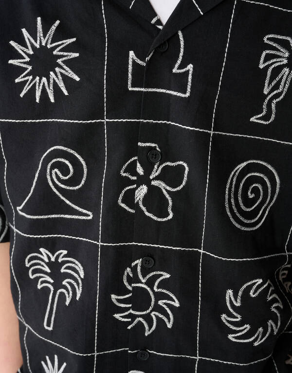 Embroidery Overhemd Zwart SHOEBY BOYS