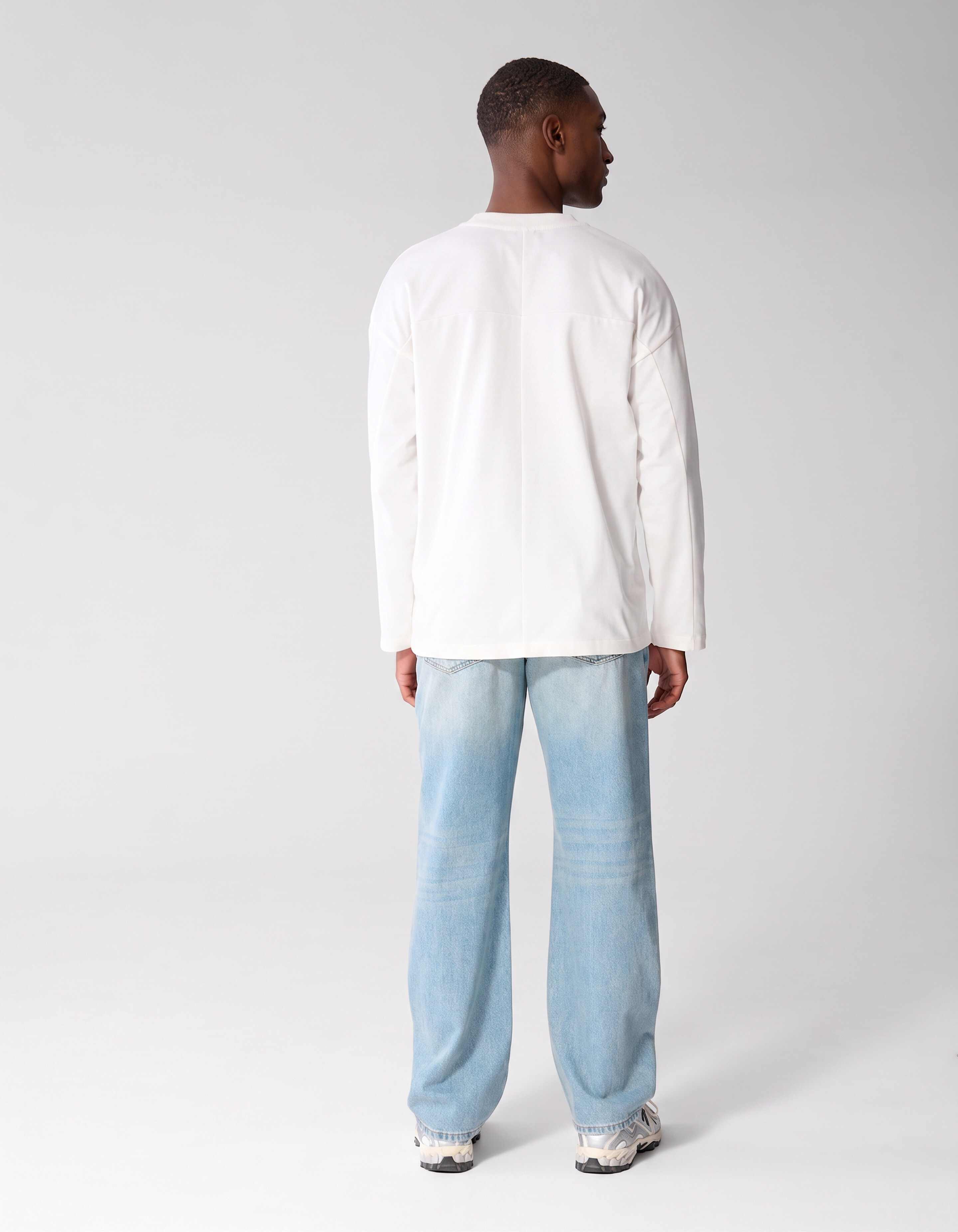 Basis Relaxed Fit Longsleeve Wit SHOEBY MEN