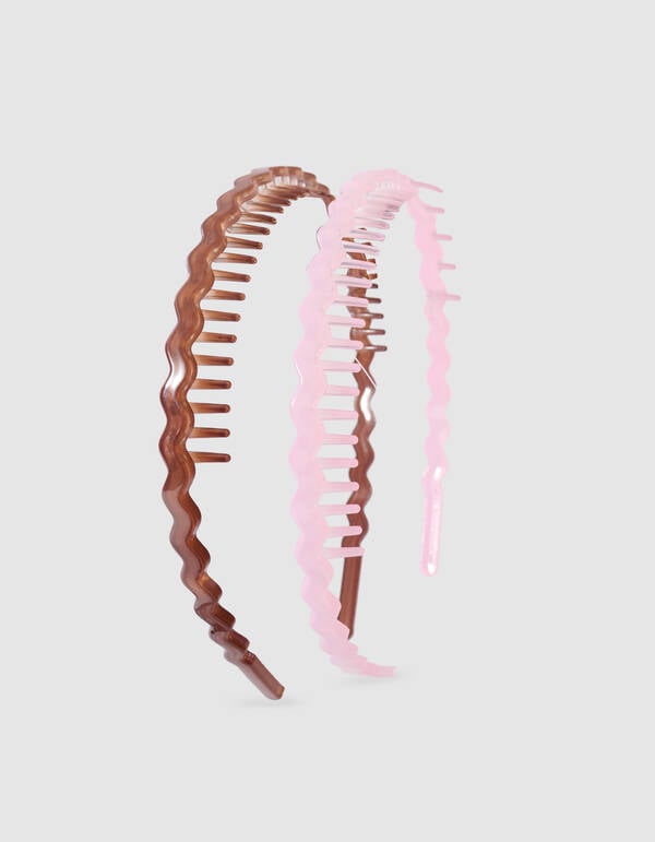 Wavy Haarbanden Set Roze/Bruin SHOEBY ACCESSOIRES