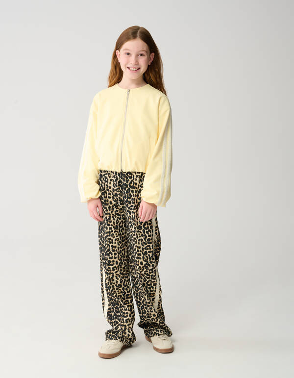 Leopard Wide Leg Fit Broek Bruin SHOEBY GIRLS