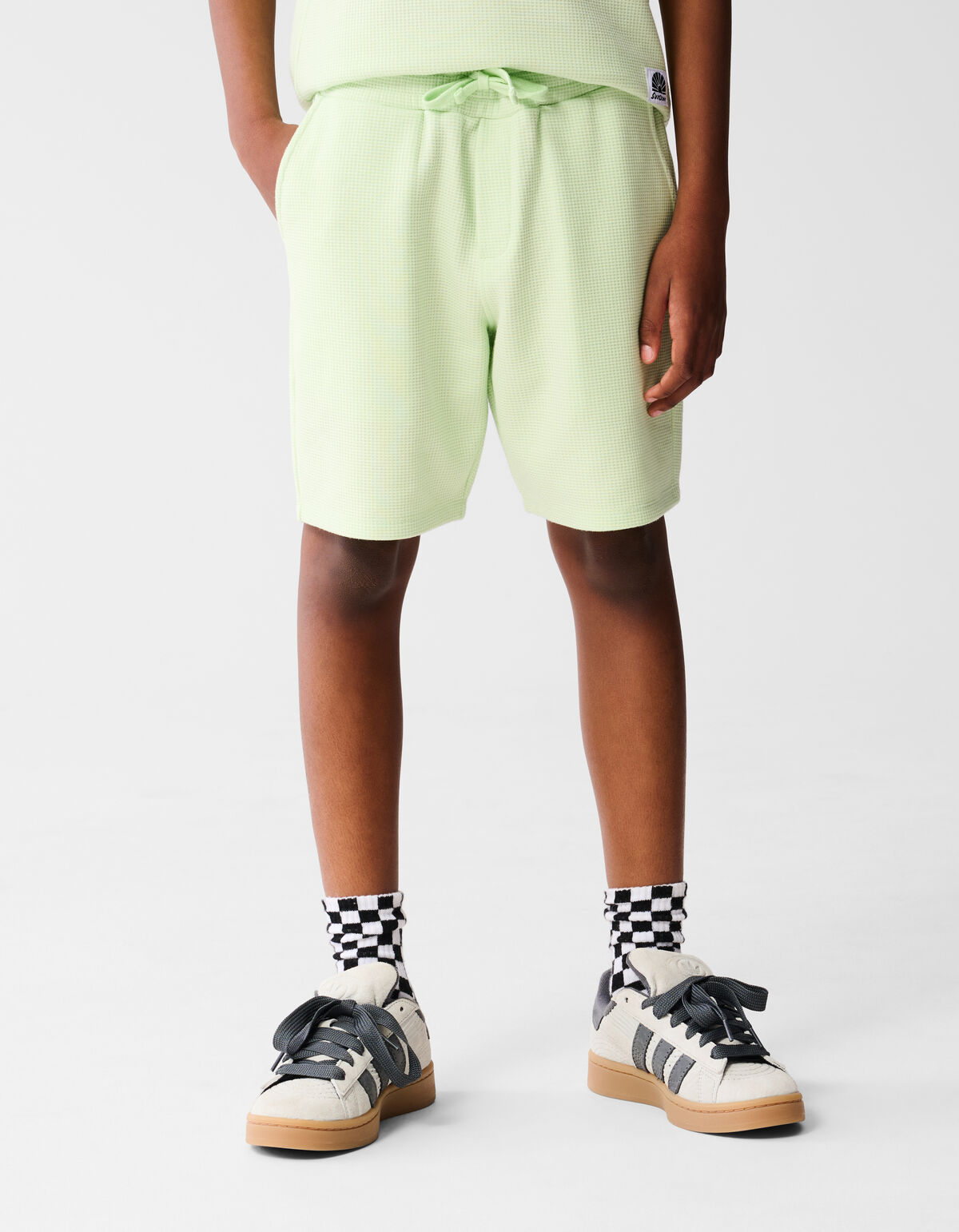 Neon Waffle Short Groen SHOEBY BOYS
