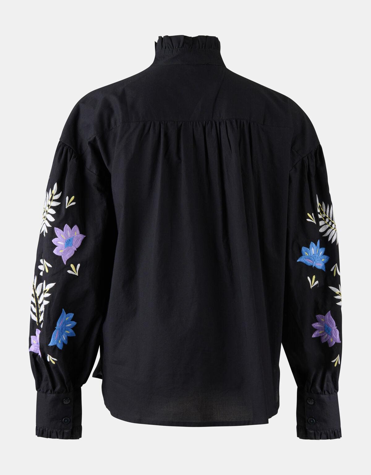 Voile Embroidery Blouse Zwart SHOEBY WOMEN