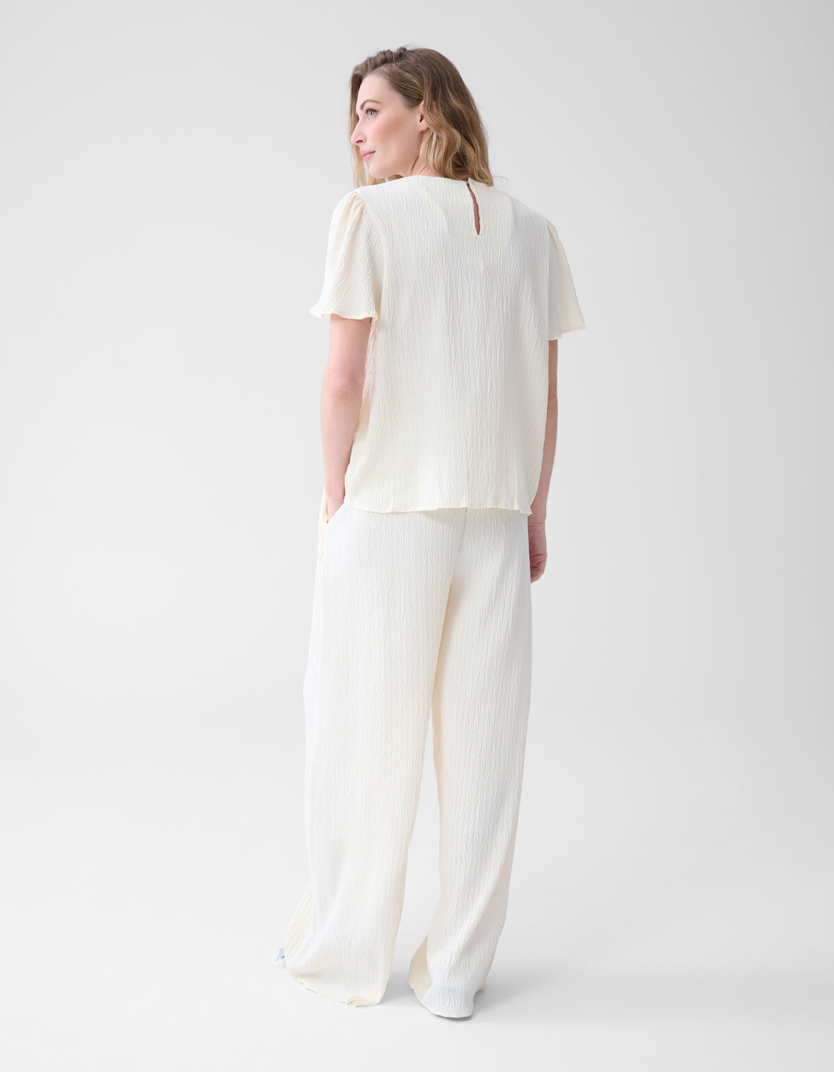 Crinkle Twist Top Gebroken Wit SHOEBY WOMEN