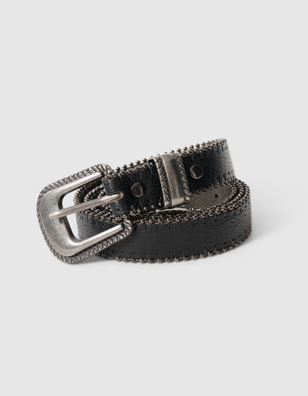 Ball Chain Riem Zwart/Zilver SHOEBY ACCESSOIRES