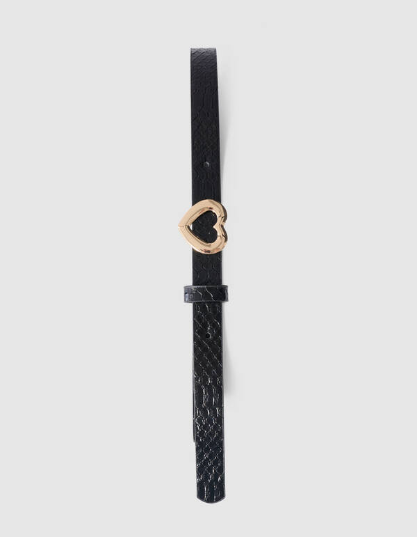 Snake Print Riem Zwart SHOEBY ACCESSOIRES