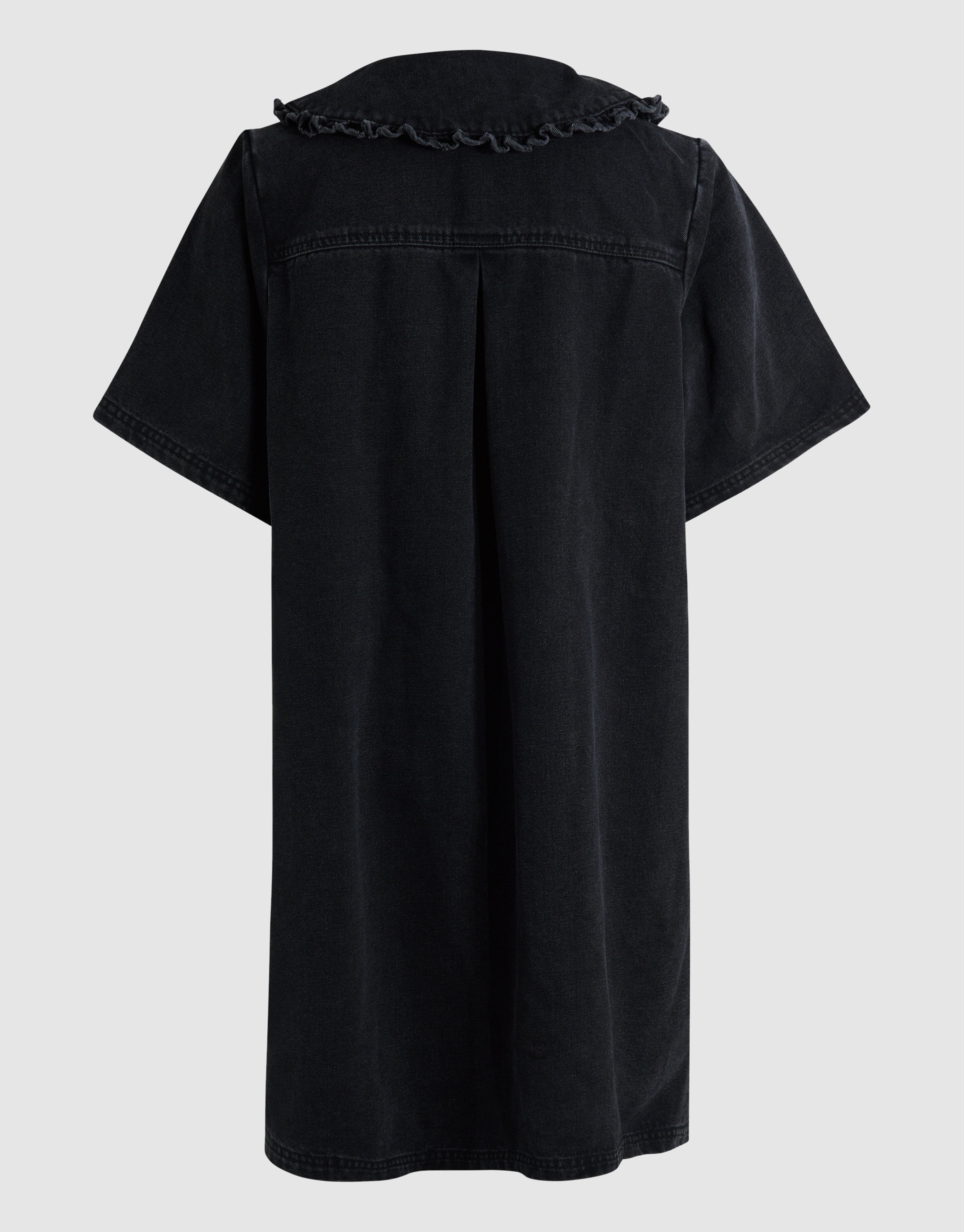 Denim Collar Midi Jurk Zwart SHOEBY WOMEN