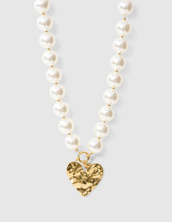 Beaded Parel Ketting Gebroken Wit SHOEBY ACCESSOIRES