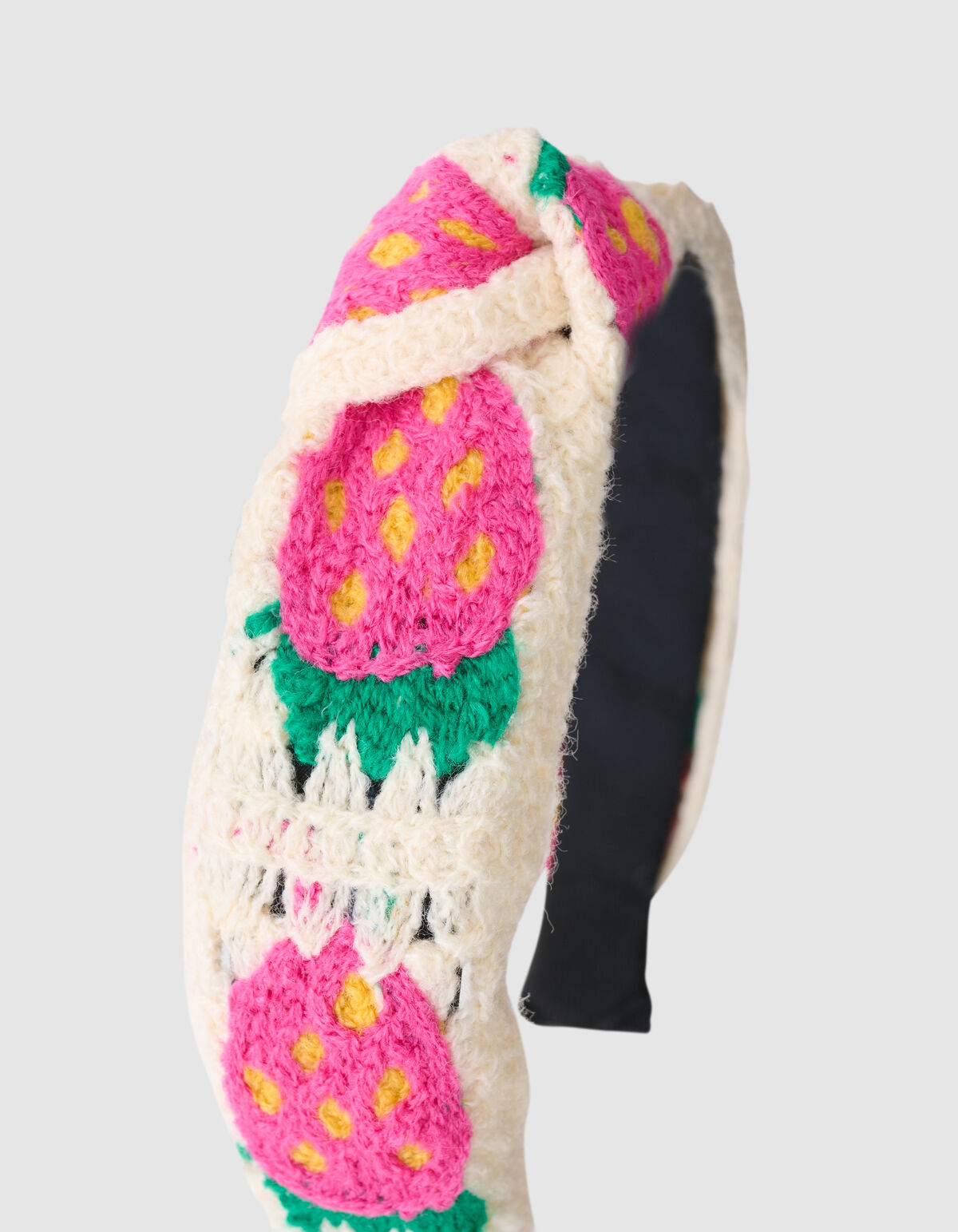 Gebreide Strawberry Haarband Gebroken Wit SHOEBY ACCESSOIRES