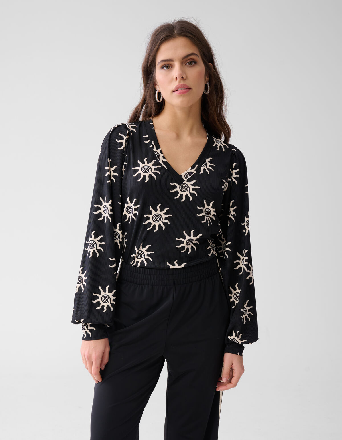 Rib Jersey Top Zwart SHOEBY WOMEN