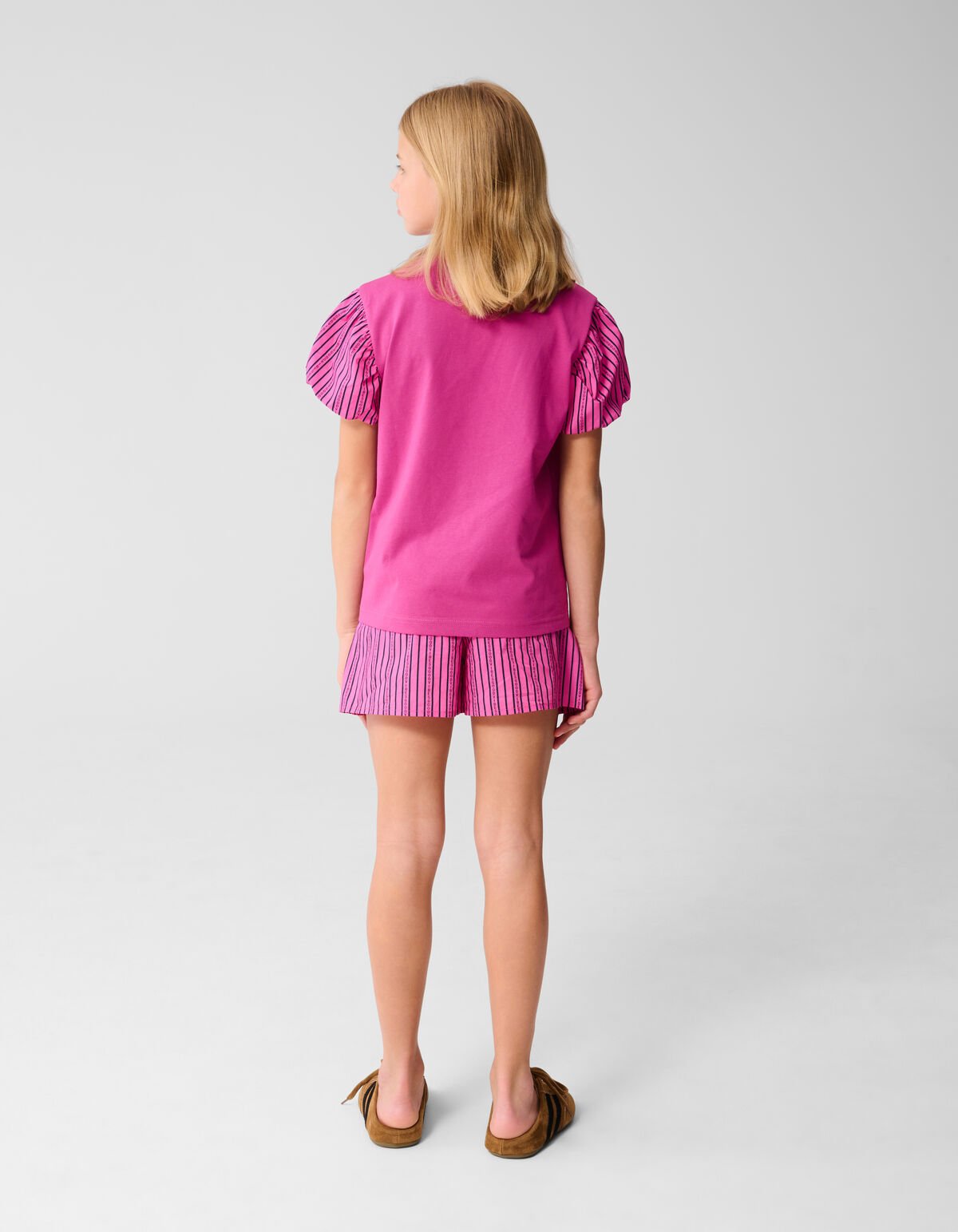 Heart Pinstripe Top Lichtroze SHOEBY GIRLS