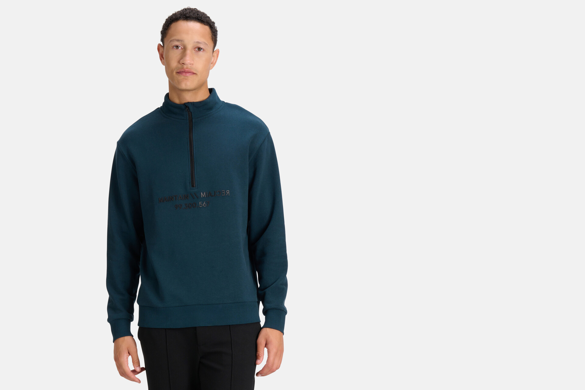 Rits Sweater Donkergroen SHOEBY MEN