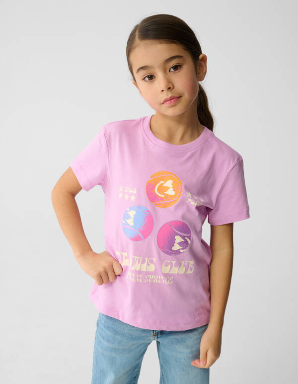 Tennis Artwork T-shirt Lichtroze SHOEBY GIRLS