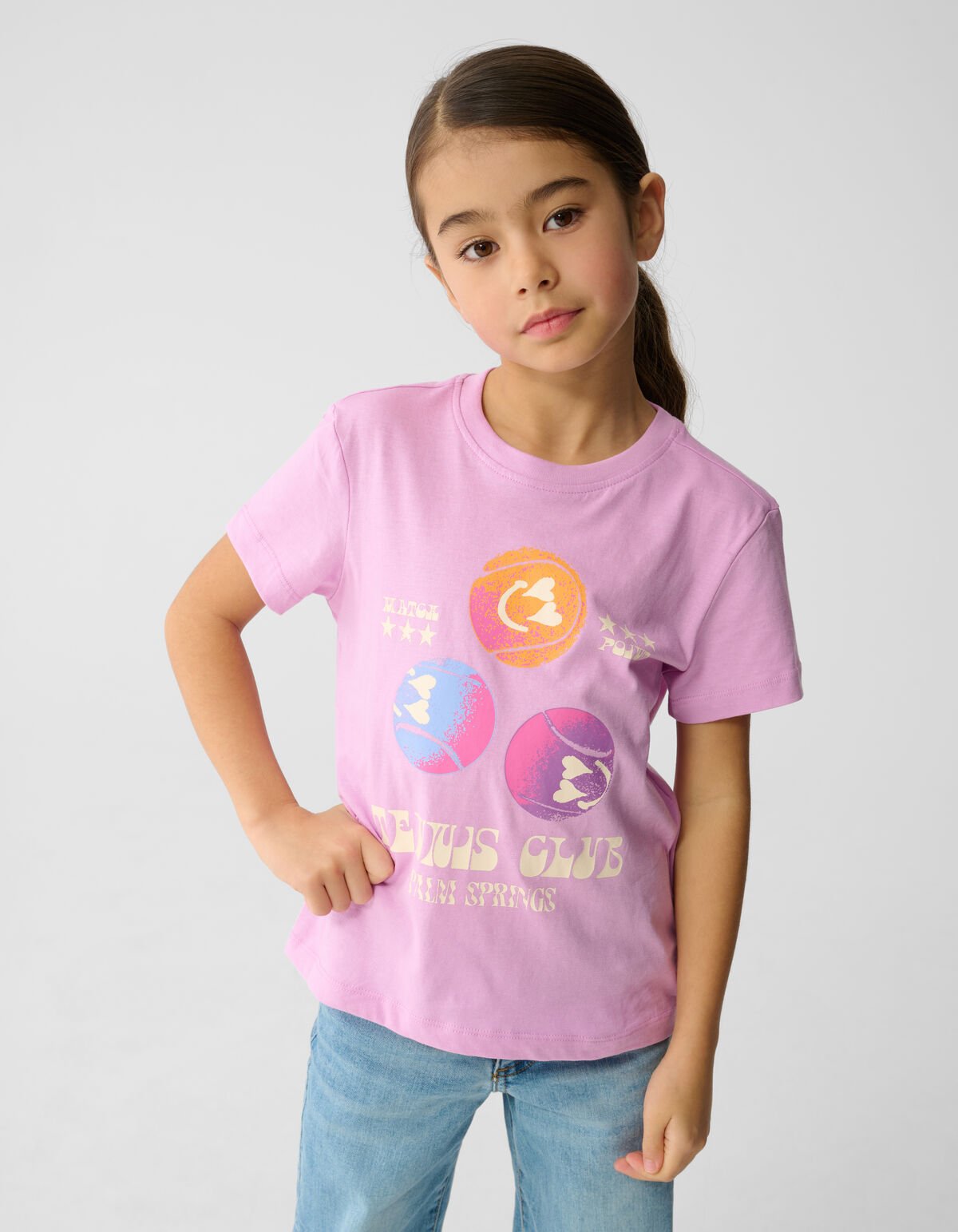 Tennis Artwork T-shirt Lichtroze SHOEBY GIRLS