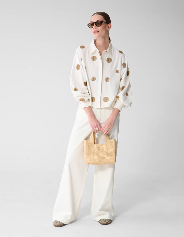 Beaded Stippen Blouse Wit By Mieke SHOEBY WOMEN