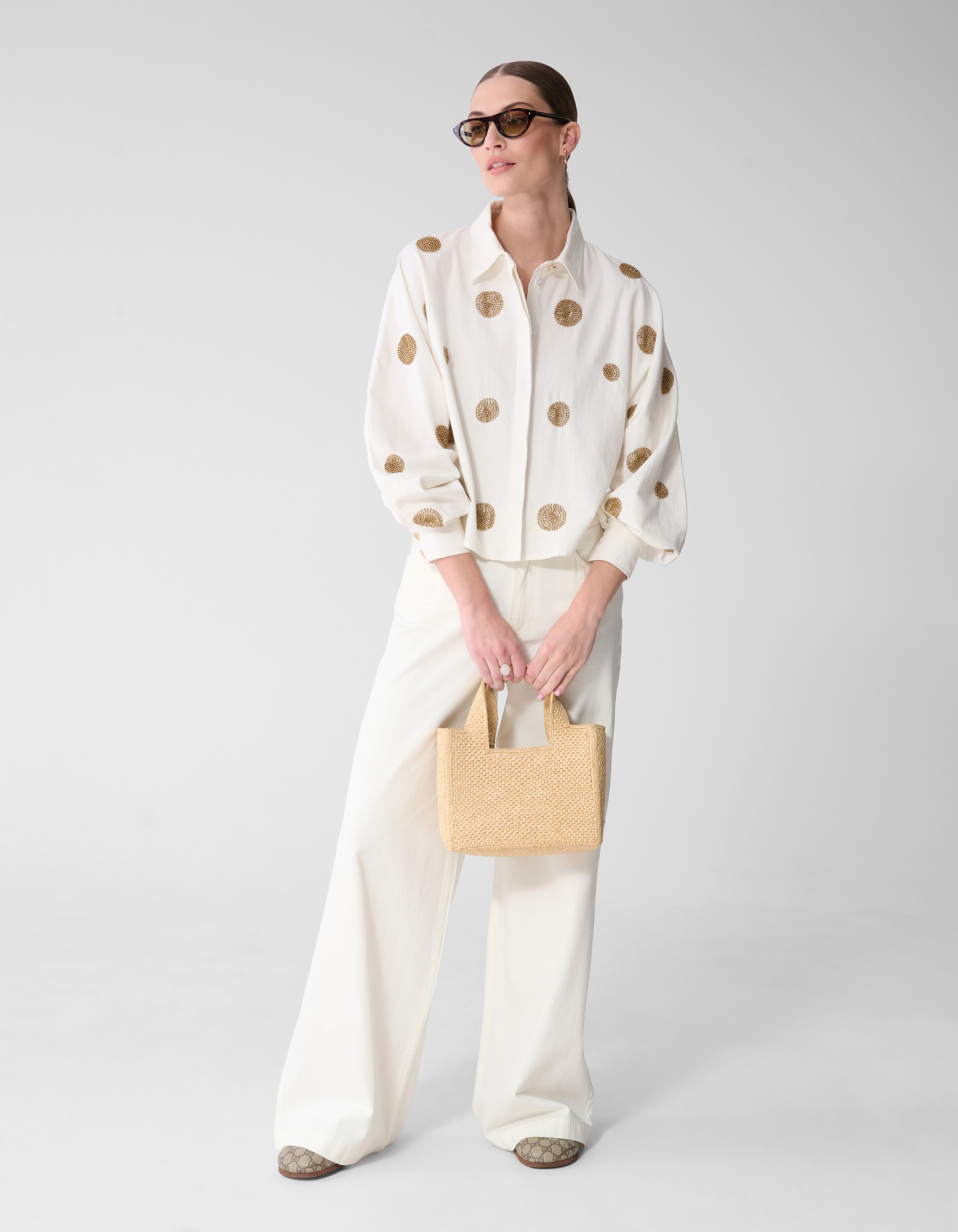 Beaded Stippen Blouse Wit By Mieke SHOEBY WOMEN