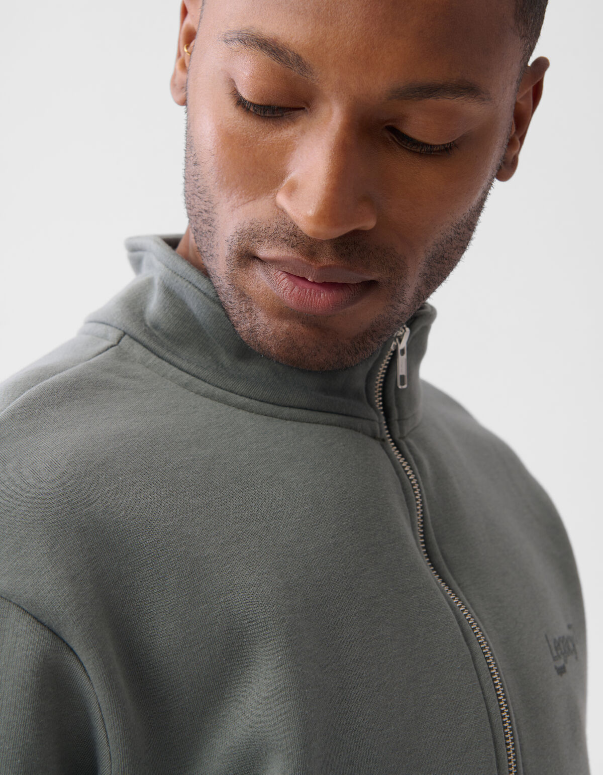 Zipper Sweater Donkergroen SHOEBY MEN