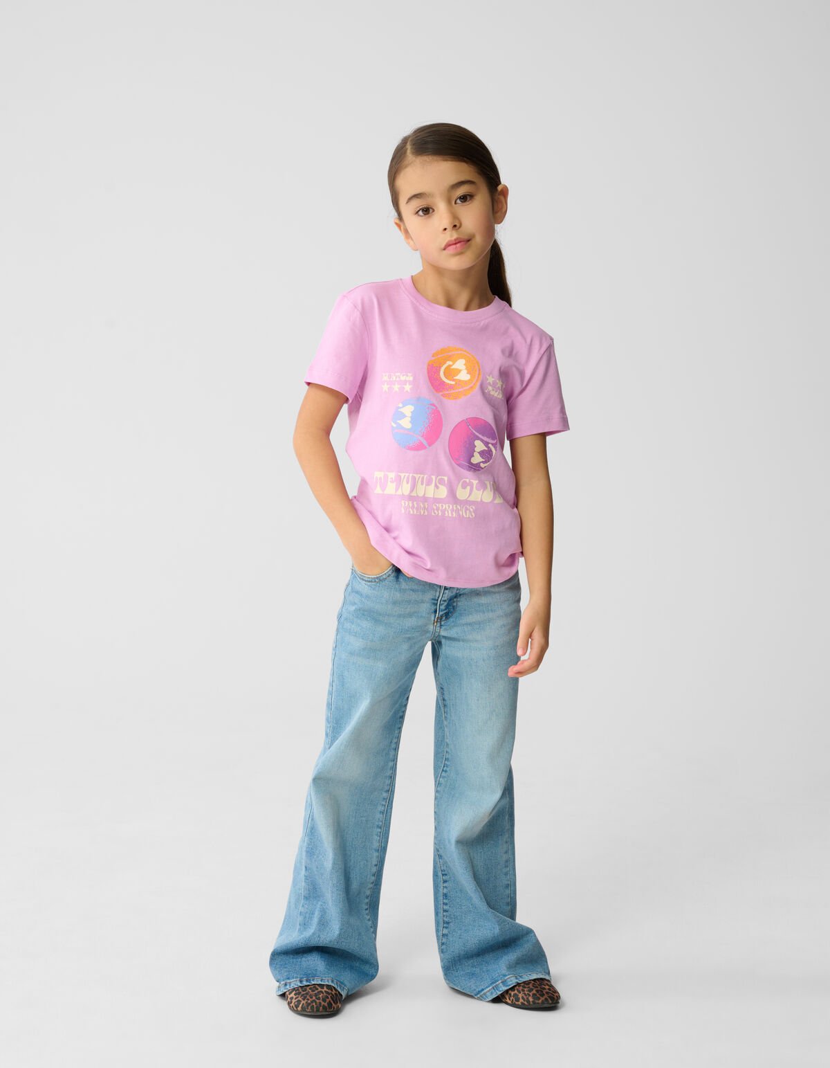 Tennis Artwork T-shirt Lichtroze SHOEBY GIRLS