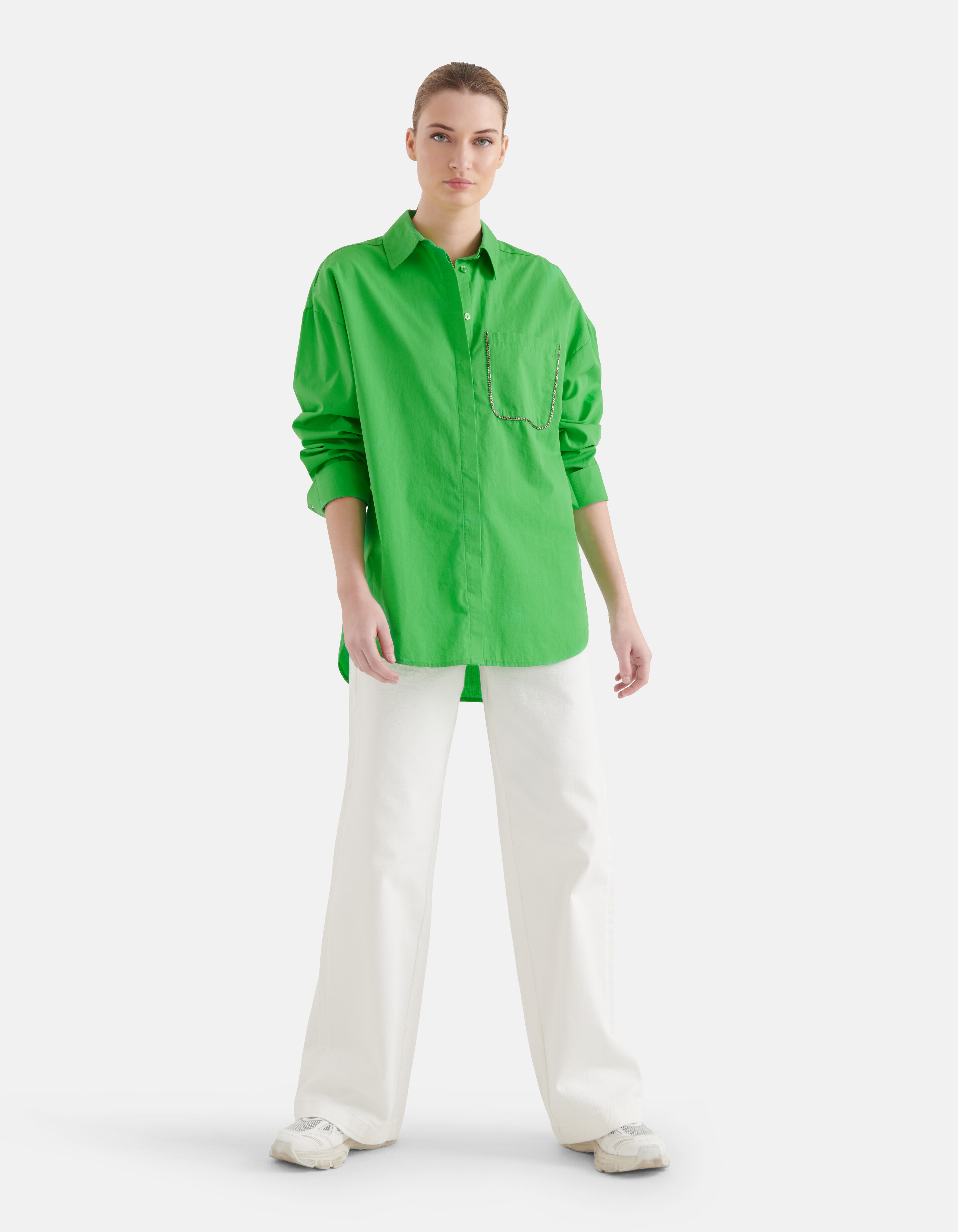 Poplin Blouse Groen By Mieke SHOEBY WOMEN