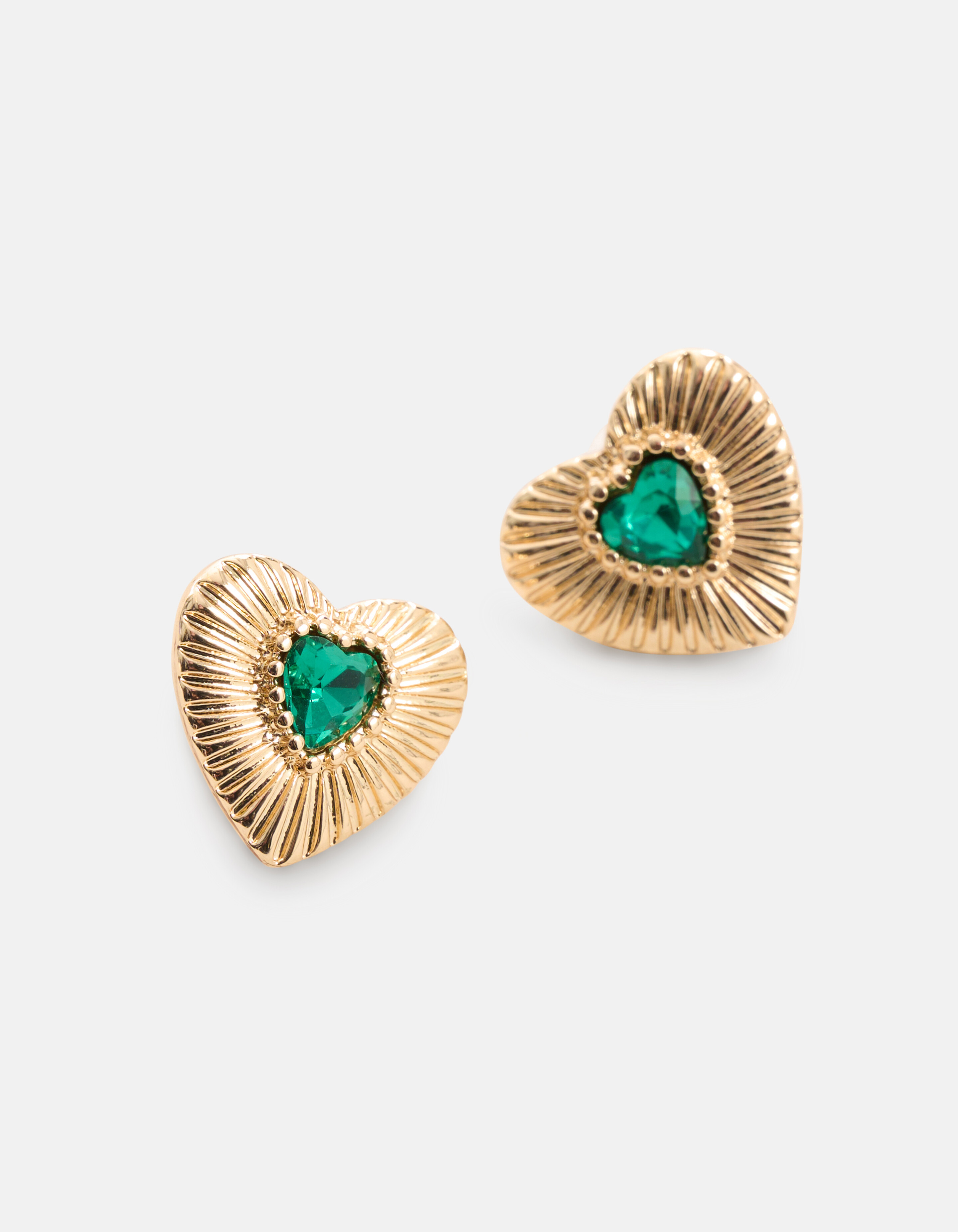 Hart Oorbellen Groen SHOEBY ACCESSOIRES
