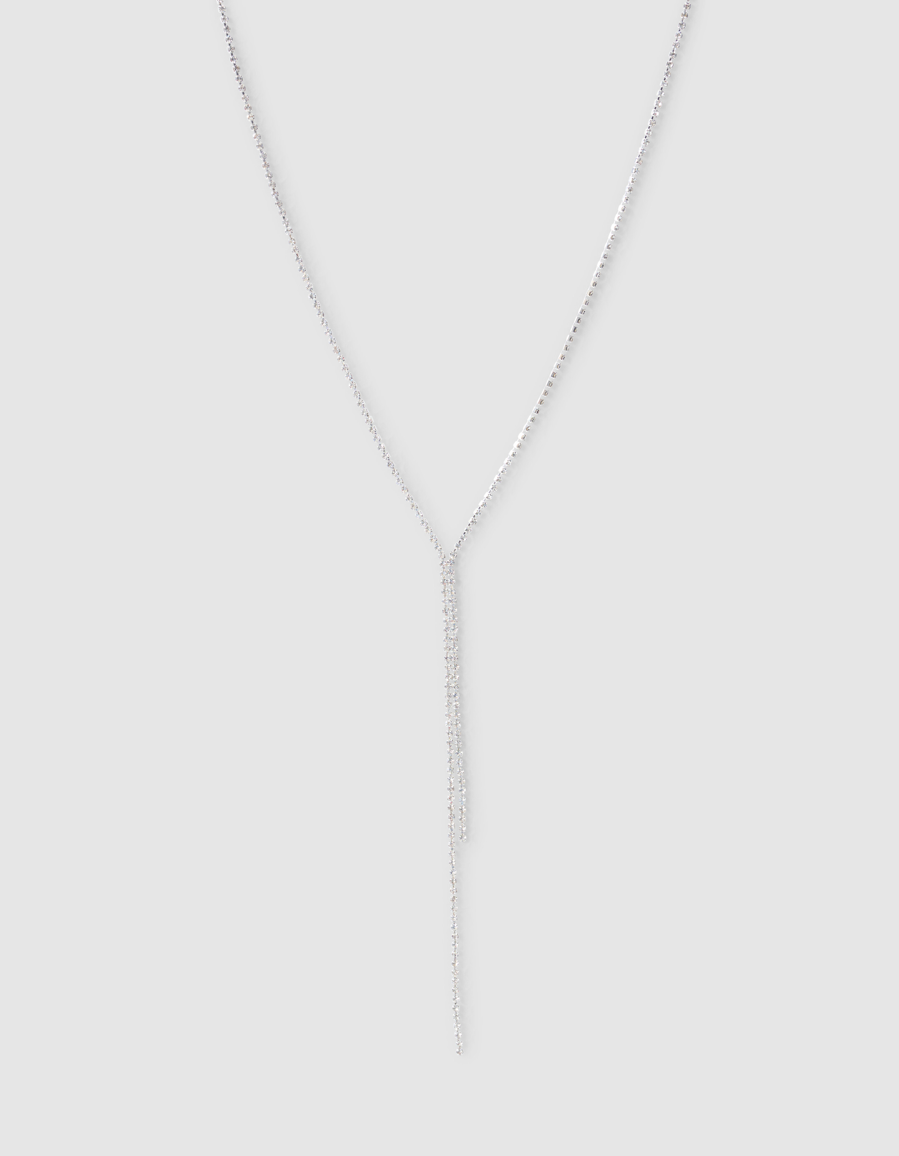 Lange Strass Ketting Zilver SHOEBY ACCESSOIRES