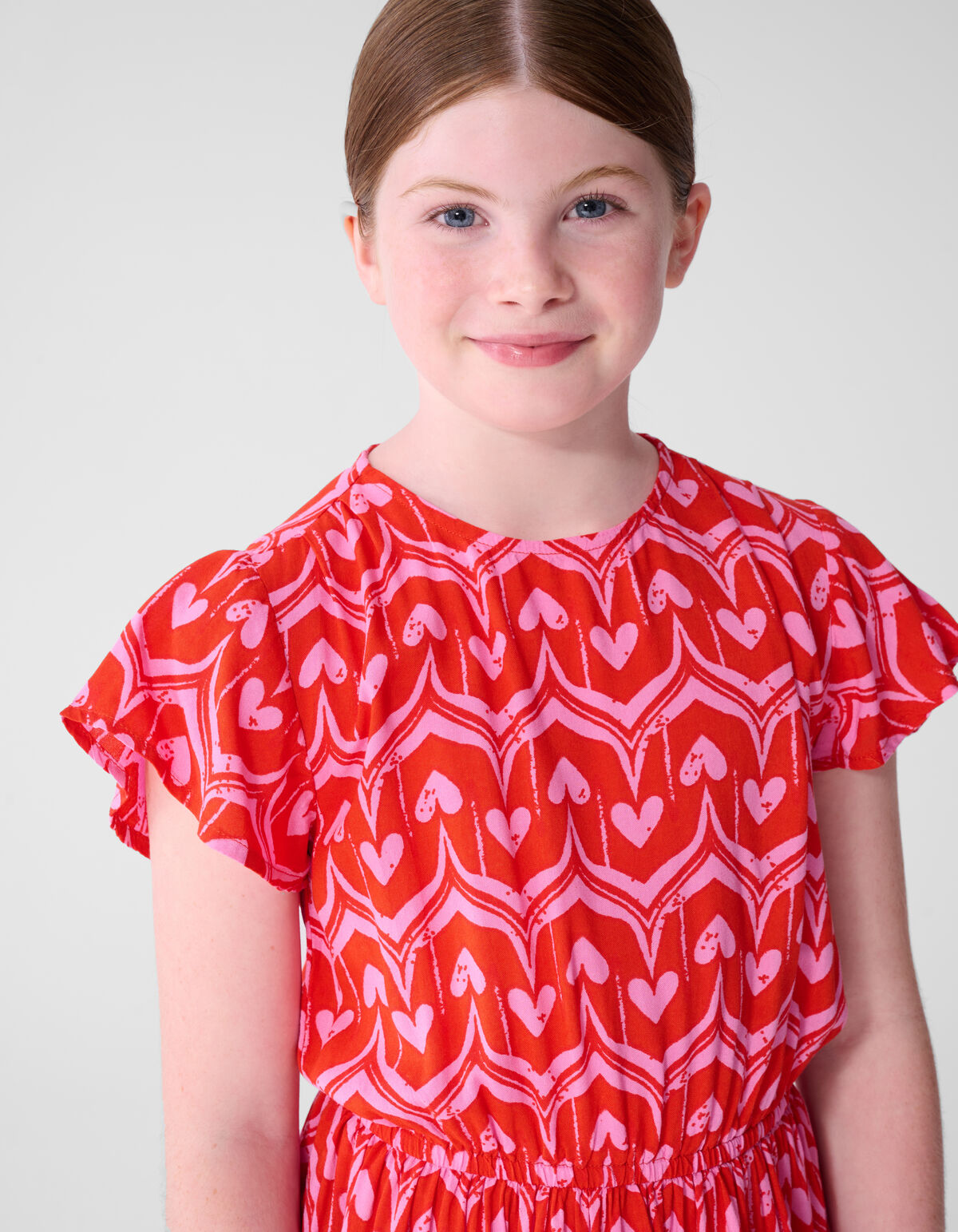 Heart Print Mini Jurk Roze SHOEBY GIRLS