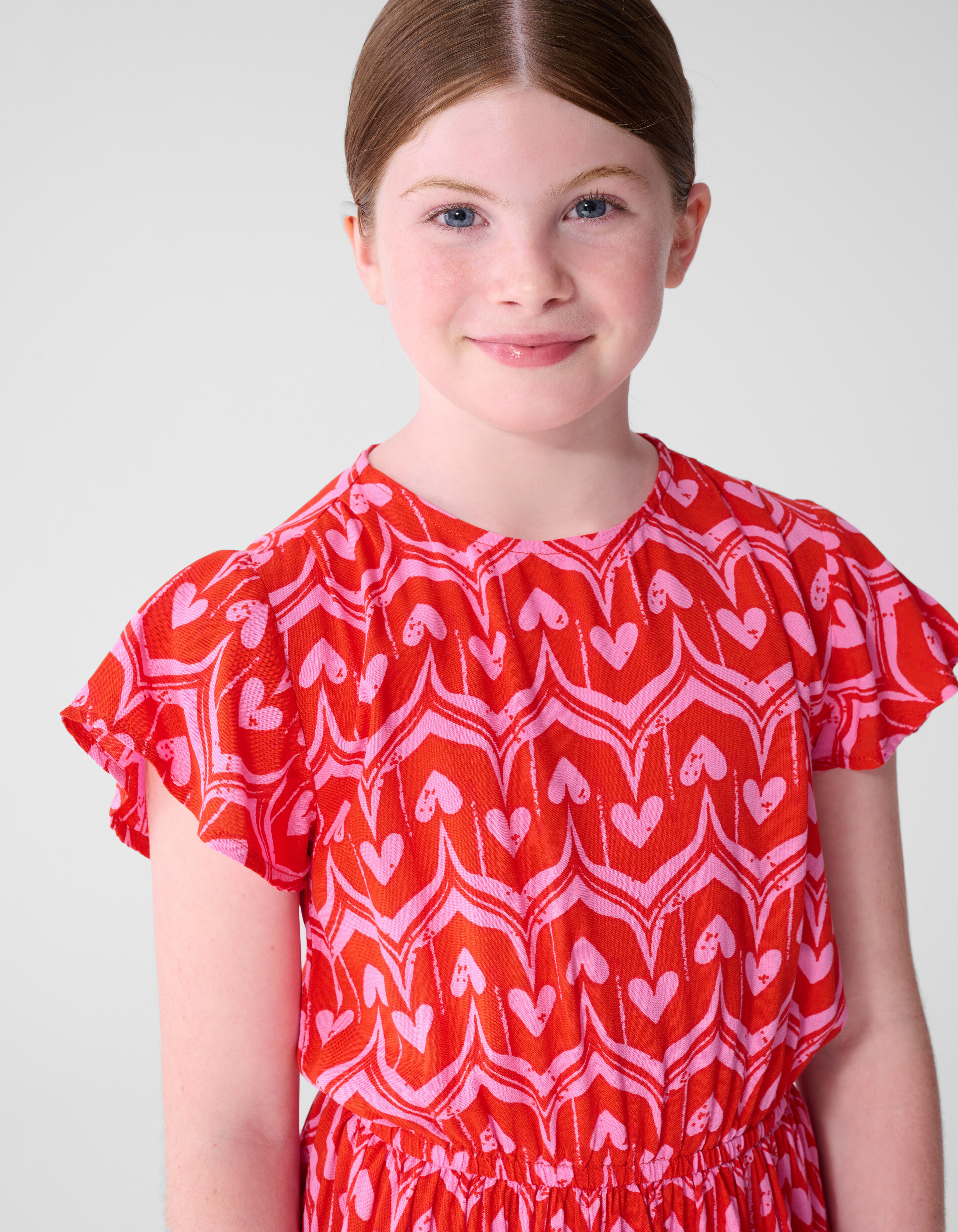 Heart Print Mini Jurk Roze SHOEBY GIRLS