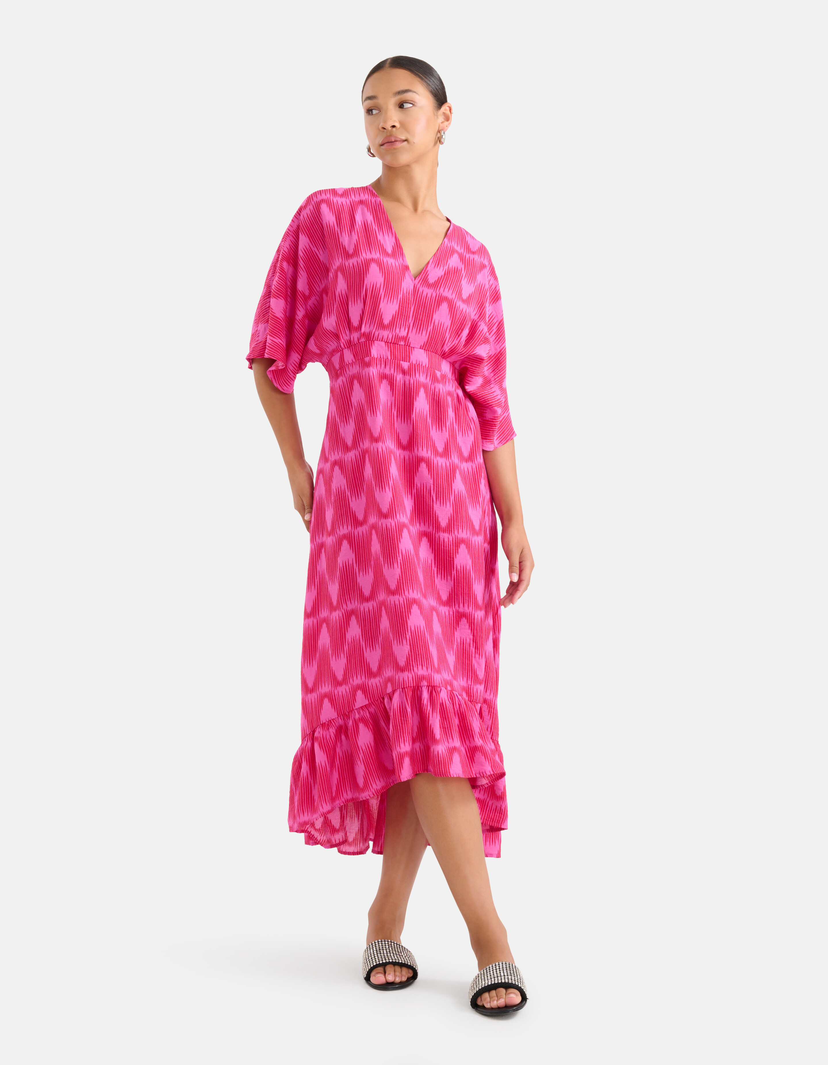 Grafische Print Jurk Roze SHOEBY WOMEN